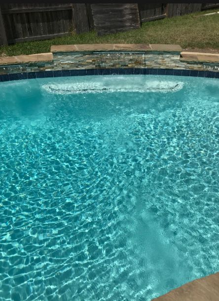 The same pool with sparkling clear water only 12 hours after ozone purification