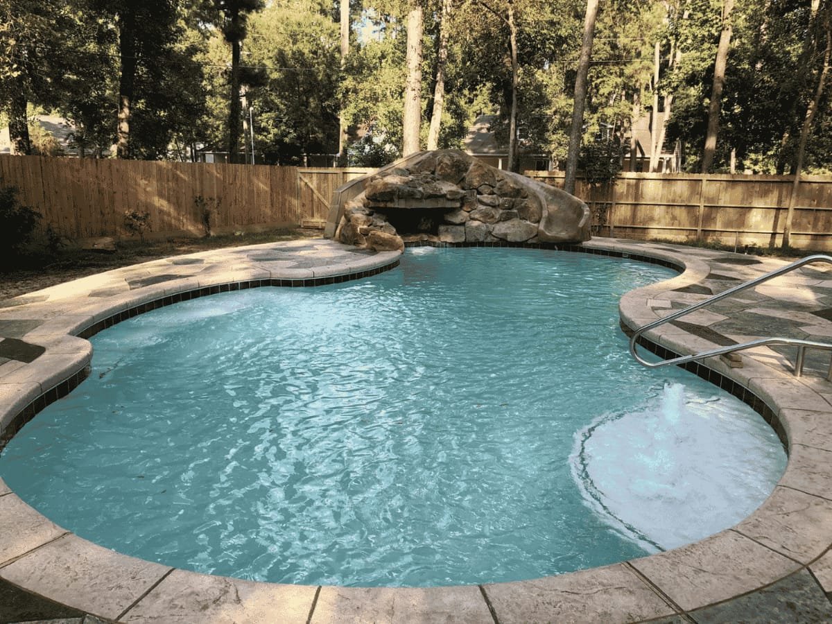 Renovated pool with new finish and tile in Houston